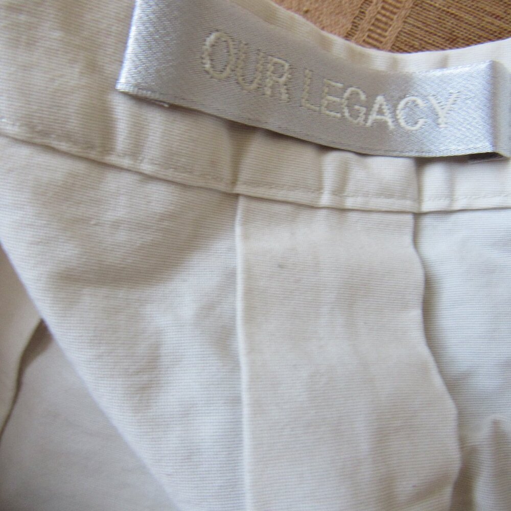 OUR LEGACY White Pleated Mini Skirt Crinkled Cotton Sz. 34(IT) - Picture 4 of 8
